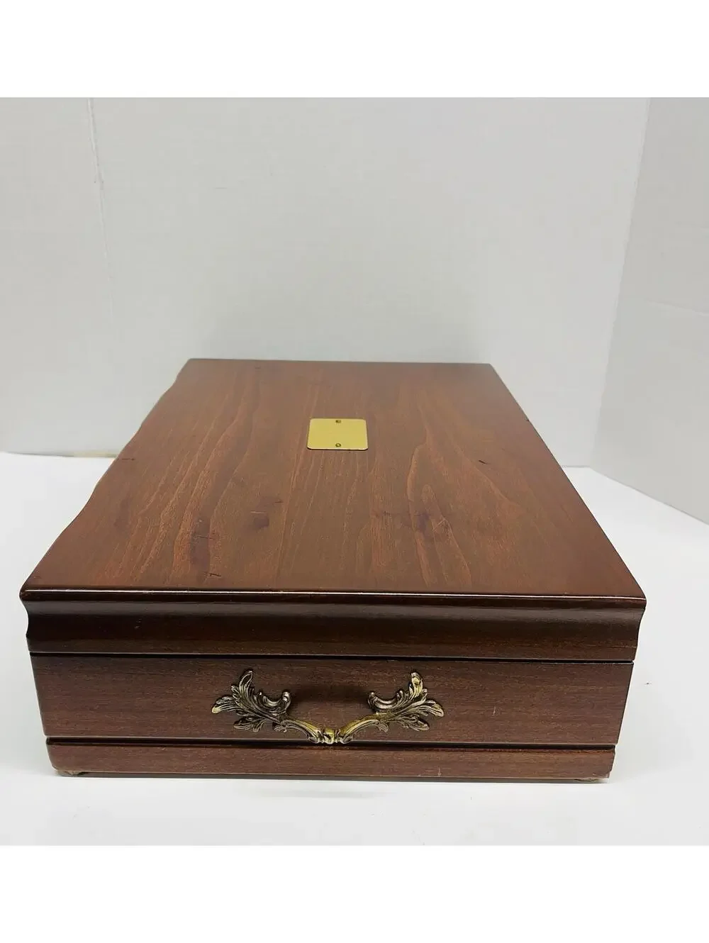 Reed & Barton Anti-Tarnish Eureka Wooden Silverware Flatware Storage Chest Box
